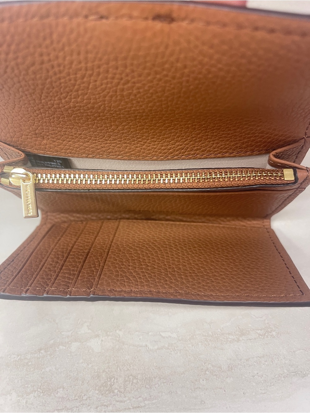 Michael Kors Nolita Brown Pebble Leather Buckle Wallet Luggage - Picture 5 of 5
